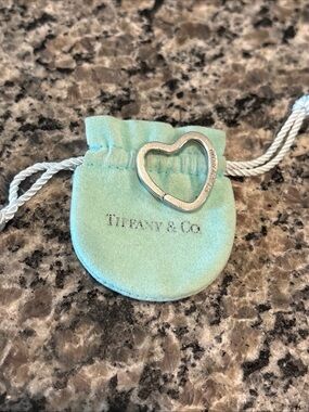 Tiffany & Co. Silver Heart Keyring with Tiffany Blue Pouch